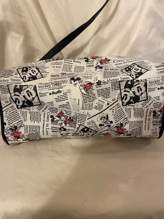 Disney Mickey & Mini Mouse Satchel - Crossbody Bag  newspaper print new - Picture 3 of 8